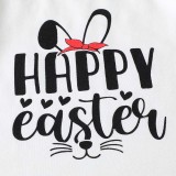 Baby Girls Happy Easter Two Pieces Rabbit T-shirts and Flared Pants Set