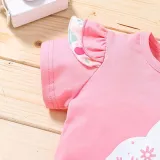 Baby Girls Happy Easter Bunny T-shirts Candy Floral Backless Dress