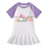 Girls Rainbow Happy Easter Gnomies Love Long And Short Sleeve Casual Skirt