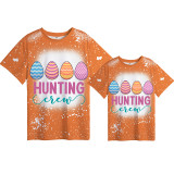Mommy and Me Matching Clothing Top Happy Easter Egg Hunting Crew Tie Dyed Family T-shirts