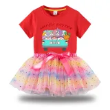 Girl Two Pieces Rainbow TuTu Happy Easter Gnomies Car Princess Bubble Skirt