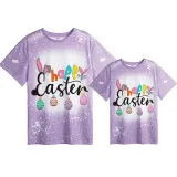 Mommy and Me Matching Clothing Top Happy Easter Eggs Bunny Tie Dyed Family T-shirts