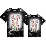 Mommy and Me Matching Clothing Top Happy Easter Bunny Flower Tie Dyed Family T-shirts