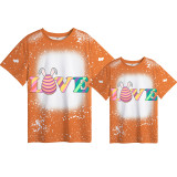 Mommy and Me Matching Clothing Top Happy Easter Love Egg Tie Dyed Family T-shirts