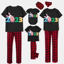 Easter Family Matching Pajamas Exclusive Design Happy Easter 2023 Black Pajamas Set