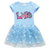 Girls Yarn Skirt Happy Easter Bunny Love Long And Short Sleeve Dress