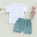 Toddler Baby Girls Easter Holiday Clothing Two Pieces Carrots Rabbit T-shirts and Shorts Set