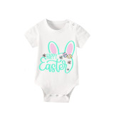 Easter Family Matching Pajamas Exclusive Design Happy Easter Bunny Ears Gray Pajamas Set