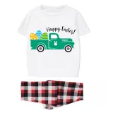 Easter Family Matching Pajamas Exclusive Design Happy Easter Car White Pajamas Set