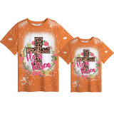 Mommy and Me Matching Clothing Top Happy Easter He Is Risen Tie Dyed Family T-shirts
