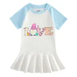 Girls Rainbow Happy Easter Gnomies Love Long And Short Sleeve Casual Skirt