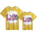 Mommy and Me Matching Clothing Top Happy Easter Love Bunny Tie Dyed Family T-shirts