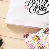 Baby Girls Happy Easter Bunny T-shirts Candy Floral Backless Dress