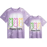 Mommy and Me Matching Clothing Top Happy Easter Rabbits Tie Dyed Family T-shirts