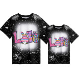 Mommy and Me Matching Clothing Top Happy Easter Love Bunny Tie Dyed Family T-shirts
