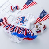 Baby Girls Two Pieces Independence Day My 1st 4th of July Tutu Dress and Sock Shoes