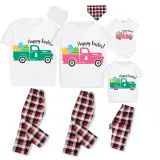 Easter Family Matching Pajamas Exclusive Design Happy Easter Car White Pajamas Set