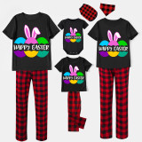 Easter Family Matching Pajamas Exclusive Design Happy Easter Eggs Black Pajamas Set