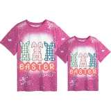 Mommy and Me Matching Clothing Top Happy Easter Plaids Rabbits Tie Dyed Family T-shirts