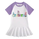 Girls Rainbow Happy Easter Slogan Gnomies Long And Short Sleeve Casual Skirt