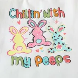 Baby Girls Happy Easter Two Pieces Chillin' with My Peeps T-shirts and Leopard Shorts Set