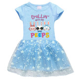 Girls Yarn Skirt Happy Easter Chillin With My Peeps Gnomies Long And Short Sleeve Dress