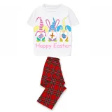 Easter Family Matching Pajamas Exclusive Design Happy Easter Gnomies Bunny Gray Pajamas Set