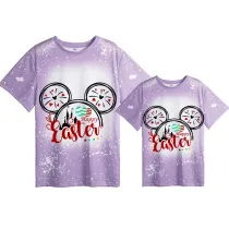 Mommy and Me Matching Clothing Top Happy Easter Cartoon Mouse Tie Dyed Family T-shirts