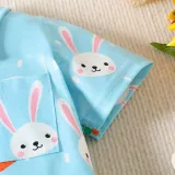 Baby Boys Happy Easter Rabbit Carrots Short Sleeve Casual Shirts
