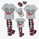 Easter Family Matching Pajamas Exclusive Design Happy Easter Cartoon Mouse Gray Pajamas Set