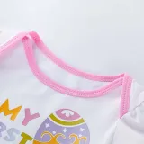 Baby Girls My First Easter 4 Pieces Short Sleeve Tutu Dress with Baby Socks and Headscarf