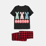 Easter Family Matching Pajamas Exclusive Design Happy Easter Bunny Black Pajamas Set