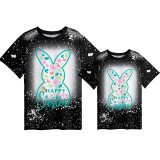 Mommy and Me Matching Clothing Top Happy Easter Bunny Elements Tie Dyed Family T-shirts