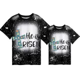 Mommy and Me Matching Clothing Top Happy Easter He Is Risen Eggs Tie Dyed Family T-shirts