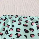 Baby Girls Happy Easter Two Pieces Chillin' with My Peeps T-shirts and Leopard Shorts Set