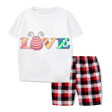 Easter Family Matching Pajamas Exclusive Design Happy Easter Love Egg White Pajamas Set