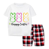 Easter Family Matching Pajamas Exclusive Design Happy Easter Rabbits White Pajamas Set