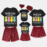 Easter Family Matching Pajamas Exclusive Design Happy Easter Chillin With My Peeps Black Pajamas Set