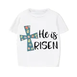 Easter Family Matching Pajamas Exclusive Design Happy Easter He Is Risen Eggs White Pajamas Set