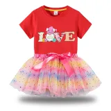 Girl Two Pieces Rainbow TuTu Happy Easter Gnomies Love Princess Bubble Skirt