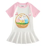 Girls Rainbow Happy Easter Basket Bunny Flower Butterfly Long And Short Sleeve Casual Skirt