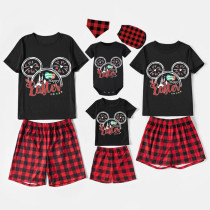 Easter Family Matching Pajamas Exclusive Design Happy Easter Cartoon Mouse Black Pajamas Set