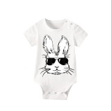 Easter Family Matching Pajamas Exclusive Design Happy Easter Bunny With Glasse Gray Pajamas Set