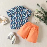 Baby Boys Happy Easter Two Pieces Rabbit Short Sleeve Shirts and Shorts Set