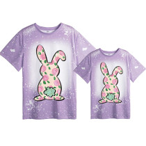 Mommy and Me Matching Clothing Top Happy Easter Bunny Flower Tie Dyed Family T-shirts
