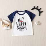 Baby Girls Happy Easter Two Pieces Rabbit T-shirts and Flared Pants Set
