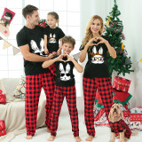 Easter Family Matching Pajamas Exclusive Design Happy Easter Bunny With Glasse Black Pajamas Set