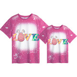 Mommy and Me Matching Clothing Top Happy Easter Love Egg Tie Dyed Family T-shirts
