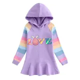 Girls Rainbow Happy Easter Egg Love Long And Short Sleeve Casual Skirt