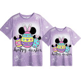 Mommy and Me Matching Clothing Top Happy Easter Cartoon Mouse Bunny Ears Tie Dyed Family T-shirts